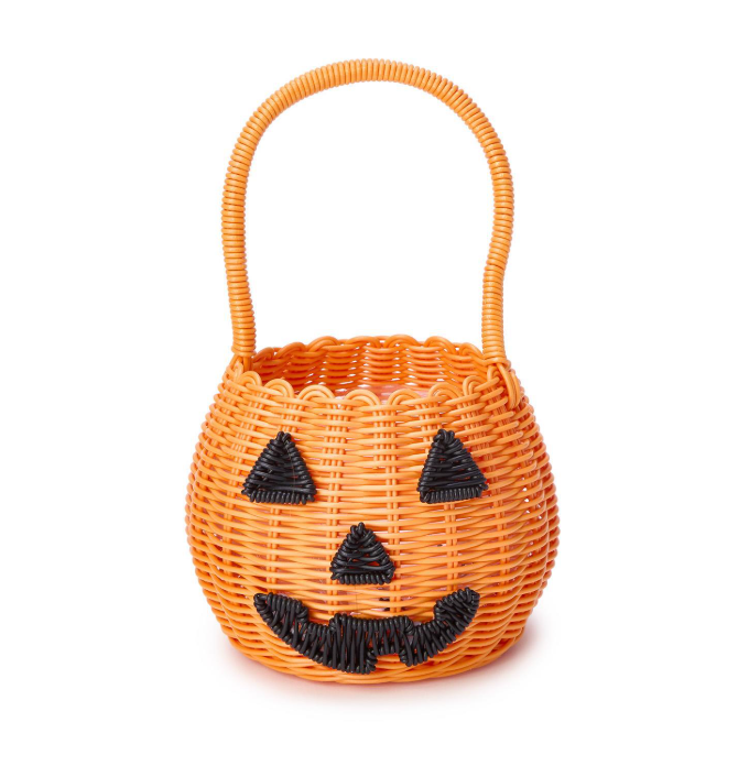 HAND WOVEN FAUX WICKER JACK O' LANTERN BASKET