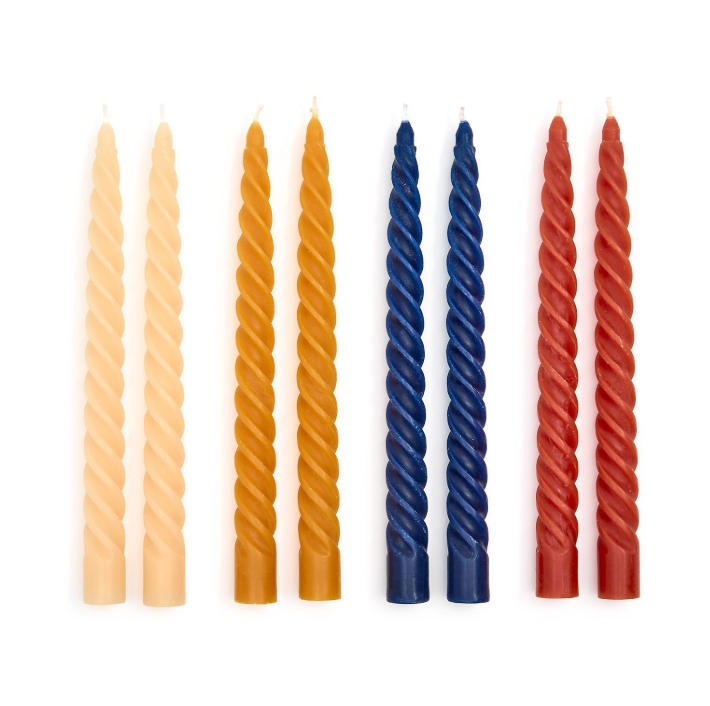 SET OF 2 TWIST TAPER CANDLES