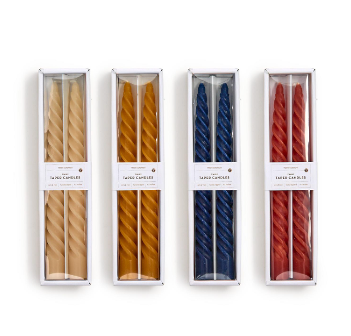 SET OF 2 TWIST TAPER CANDLES