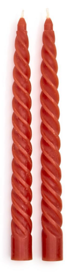 SET OF 2 TWIST TAPER CANDLES