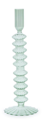 HAND-BLOWN GLASS CANDLESTICKS - SHADES OF BLUE