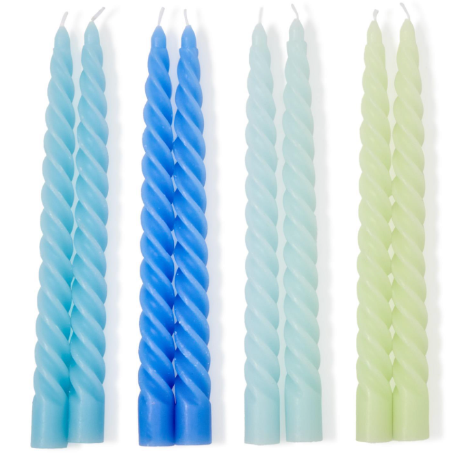 SET OF 2 TWIST TAPER CANDLES IN GIFT BOX
