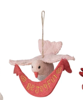 HANDMADE WOOL FELT DOVE ORNAMENT