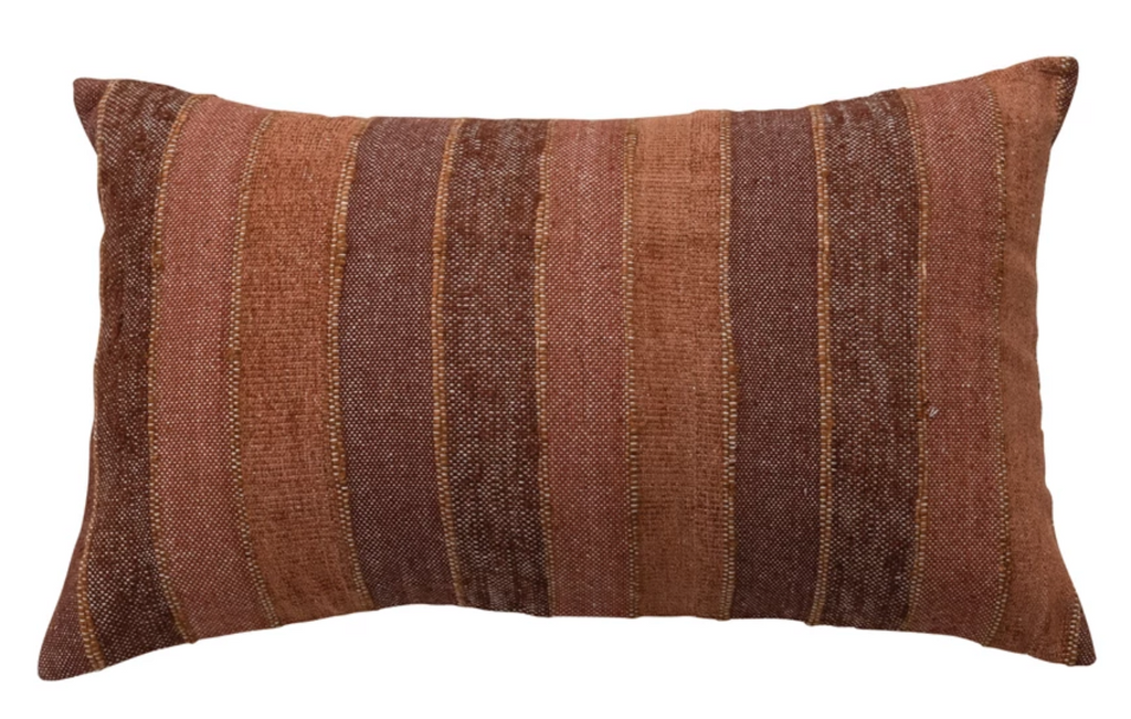 STRIPE LUMBAR PILLOW - RUST