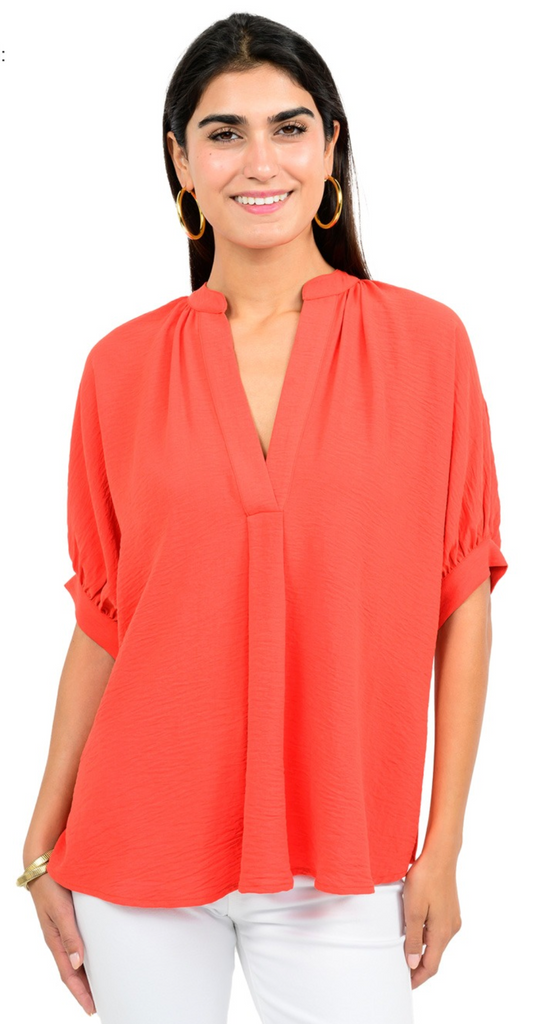 POPOVER DOLMAN TOP - TOMATO