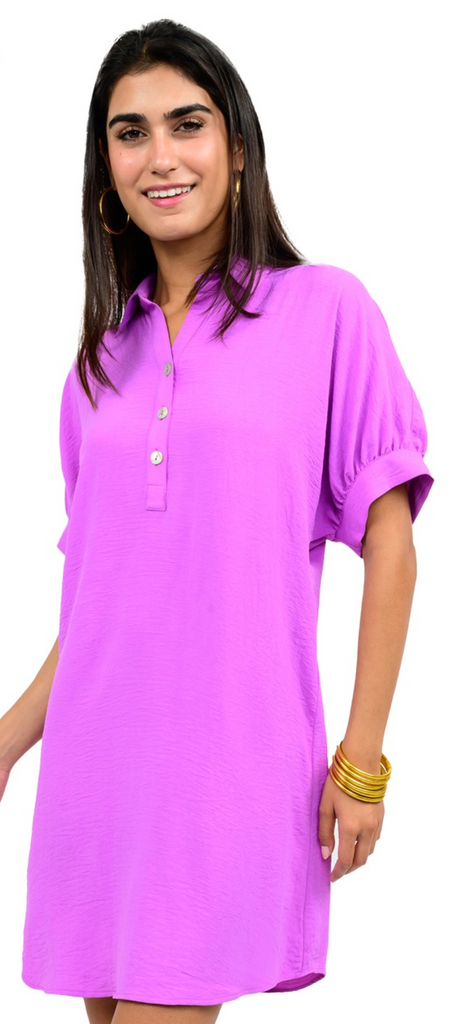 CAMPSHIRT DRESS - ORCHID