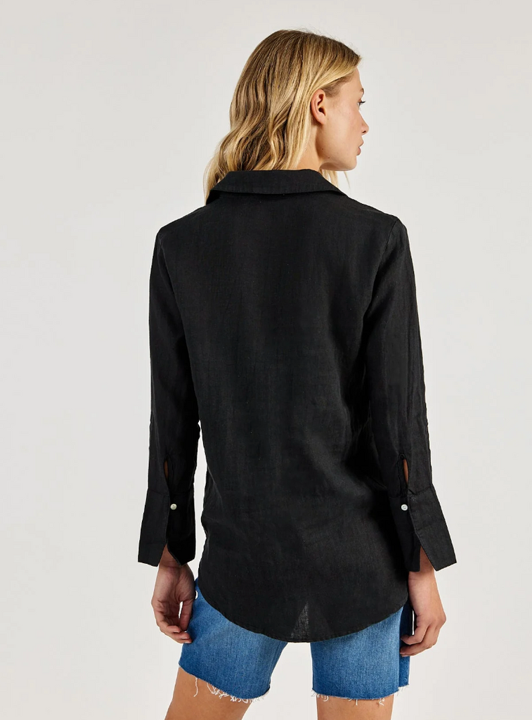 BELLA DAHL TIE NECK TUNIC - BLACK