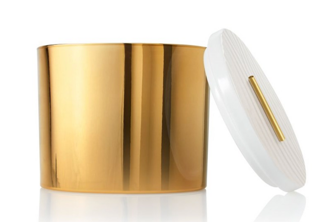 FRASIER FIR GILDED POURED 3-WICK CANDLE, GOLD