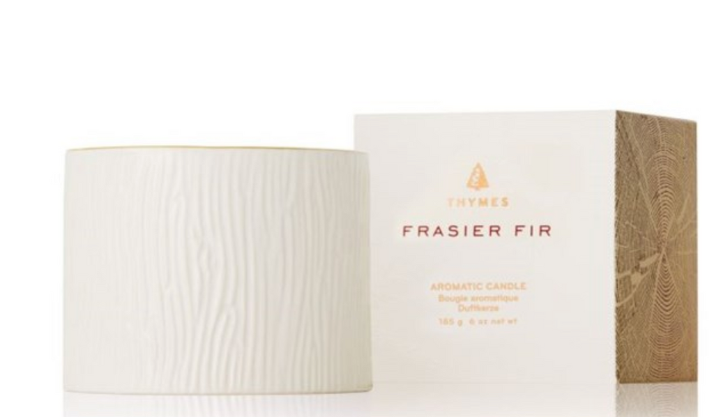FRASIER FIR GILDED CERAMIC POURED CANDLE, PETITE