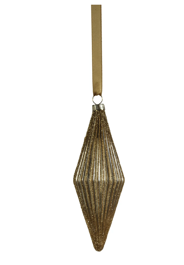 MATTE ANTIQUE RIBBED RHOMBUS ORNAMENT