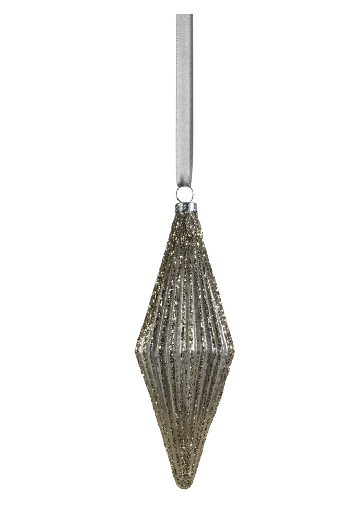 MATTE ANTIQUE RIBBED RHOMBUS ORNAMENT