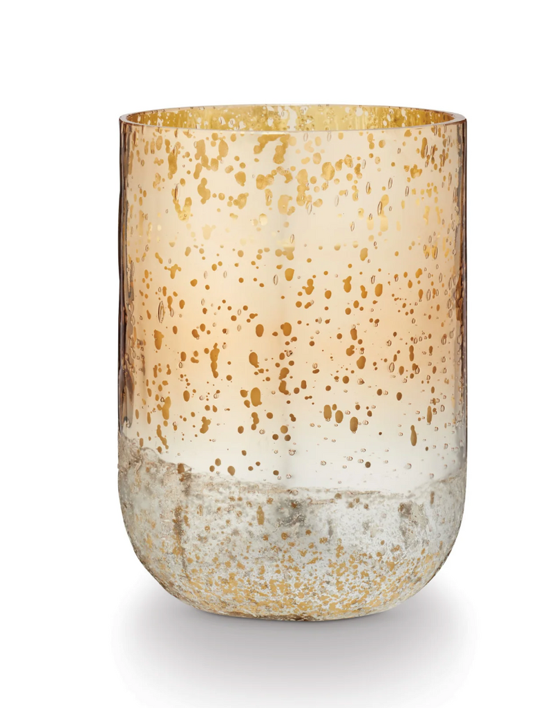 WINTER WHITE CRACKLE RADIANT GLASS CANDLE