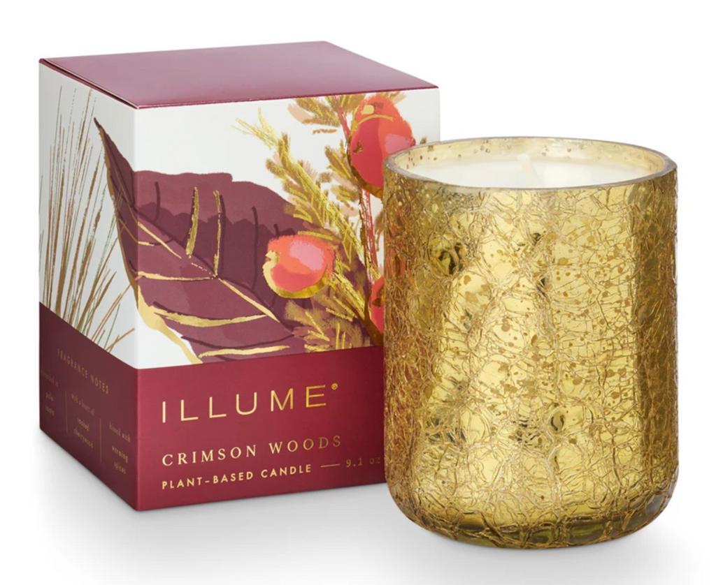 CRIMSON WOOD BOXED CRACKLE CANDLE