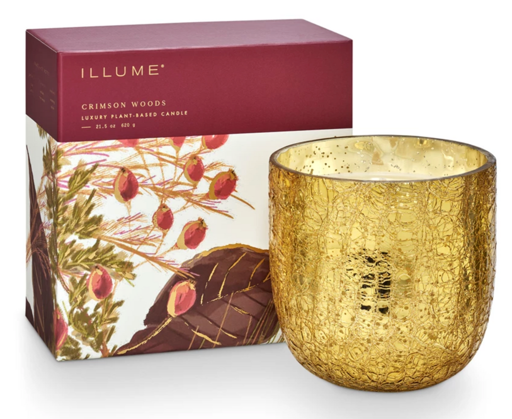 CRIMSON WOOD BOXED CRACKLE CANDLE