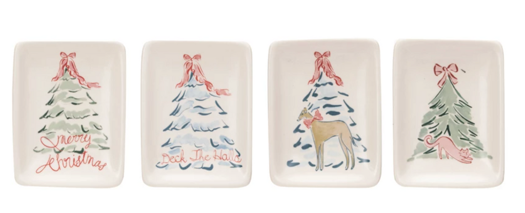 HOLIDAY STONEWARE DISH - 4 STYLES