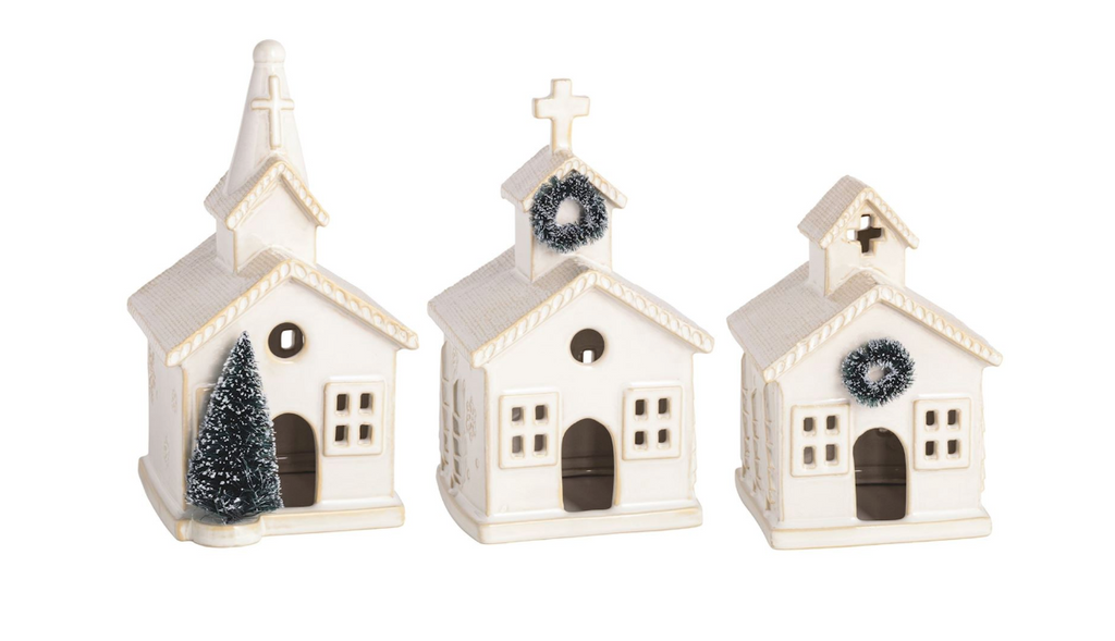 CERAMIC CHURCH SITTER - 3 SIZES