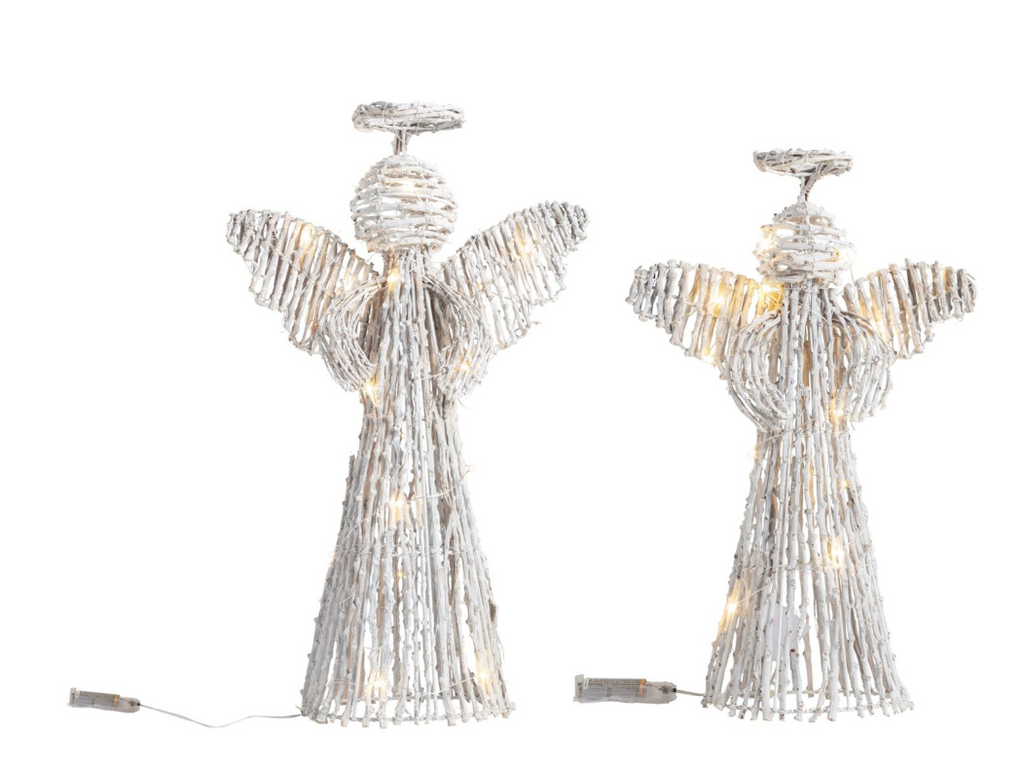 LIGHT-UP RATTAN ANGEL - 2 SIZES