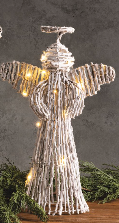 LIGHT-UP RATTAN ANGEL - 2 SIZES