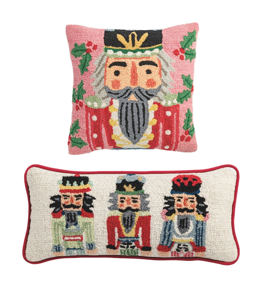 NUTCRACKER HOOKED WOOL PILLOW - 2 SIZES