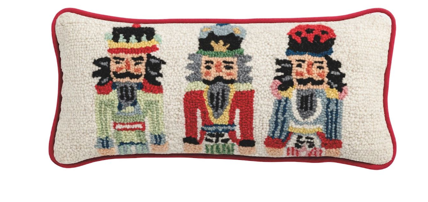 NUTCRACKER HOOKED WOOL PILLOW - 2 SIZES