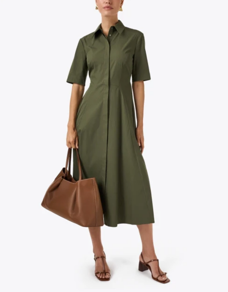RYLIE SHIRT DRESS - OLIVE GREEN