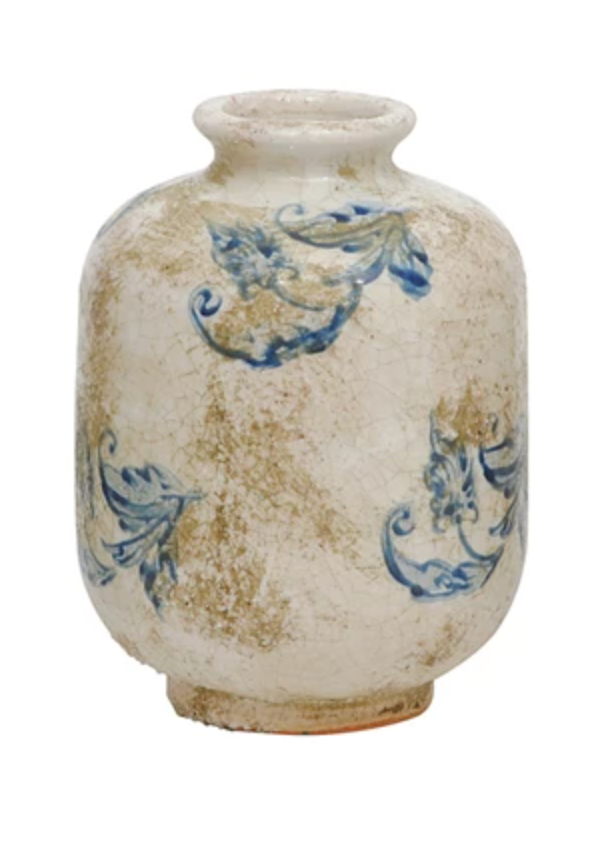 TERRA-COTTA VASE WITH PATTERN - 3 STYLES