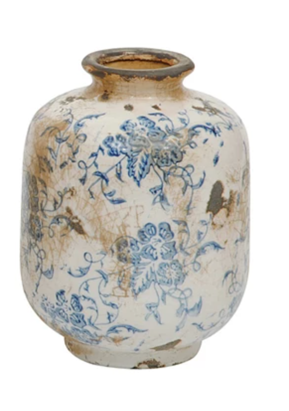 TERRA-COTTA VASE WITH PATTERN - 3 STYLES