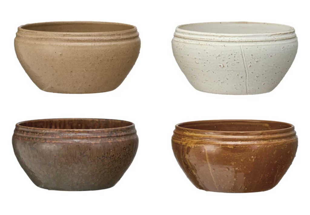 STONEWARE VINTAGE REPRODUCTION BOWL - 4 COLORS