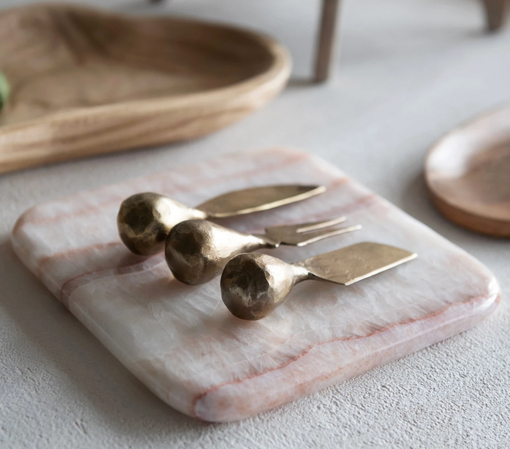 HAND-FORGED IRON CHEESE KNIVES WITH HAMMERED HANDLES - 3 STYLES