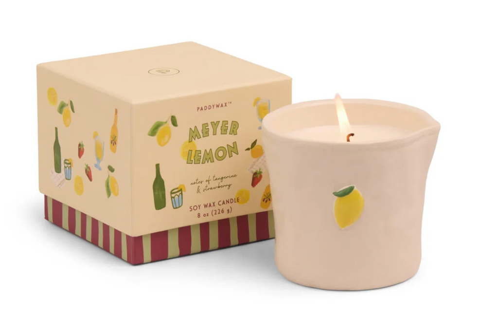 BISTRO 8OZ MEYER LEMON CANDLE WHITE CERAMIC