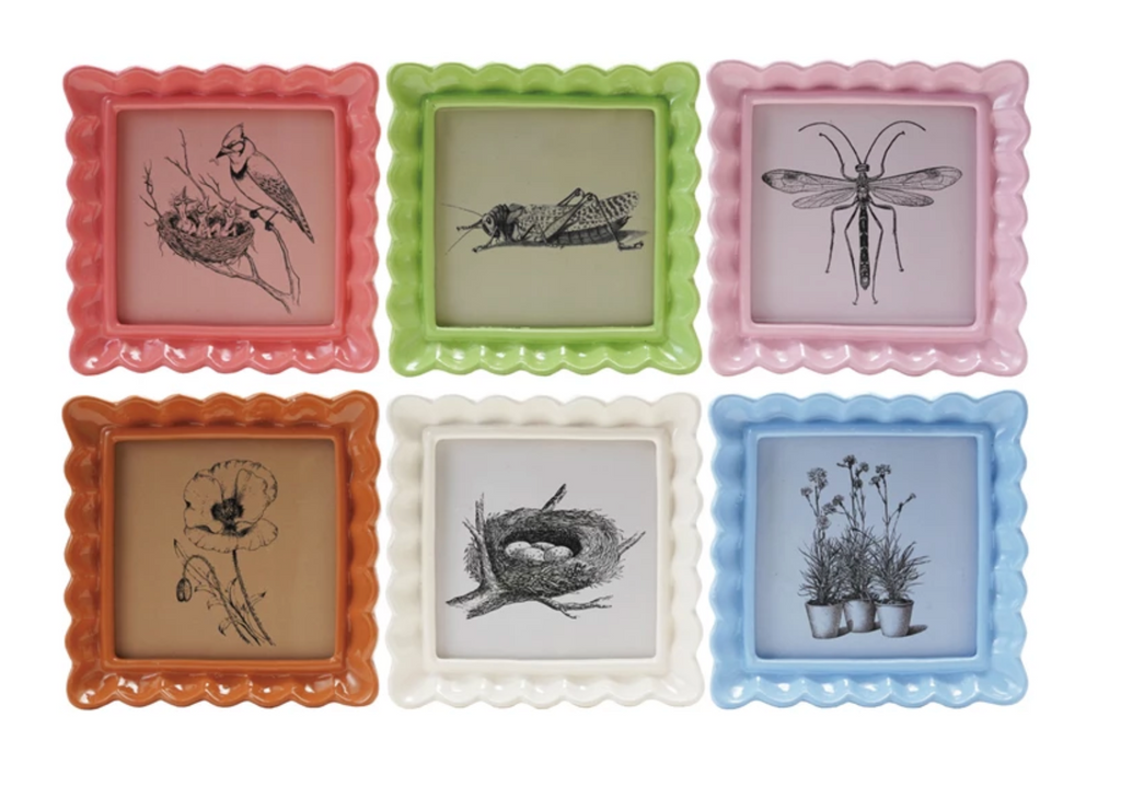 RESIN RUFFLED PHOTO FRAME - 6 COLORS