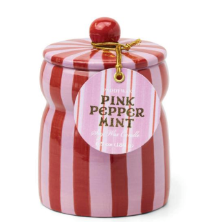 CABANA CERAMIC CANDLE 6.5OZ - PINK PEPPERMINT