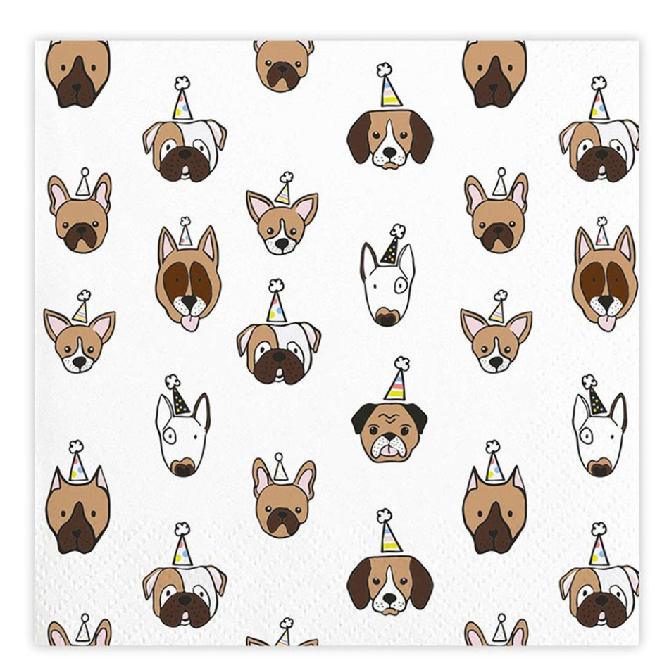 BEVERAGE NAPKIN - DOG BIRTHDAY