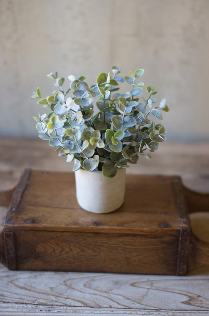 ARTIFICIAL BOXWOOD SAGE PLANT IN CONCRETE POT
