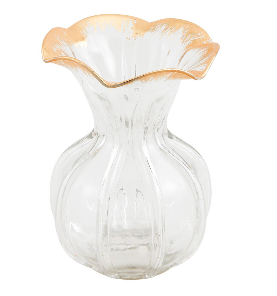 GOLD EDGE RUFFLE VASE - 2 SIZES