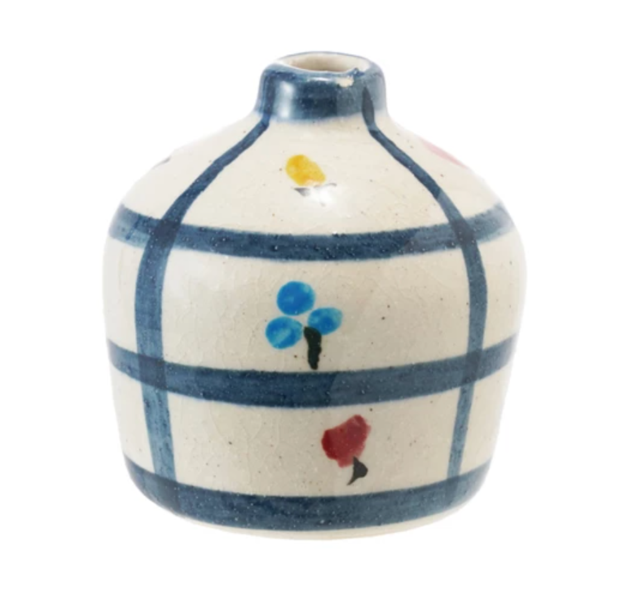 HAND-PAINTED TERRA COTTA VASE