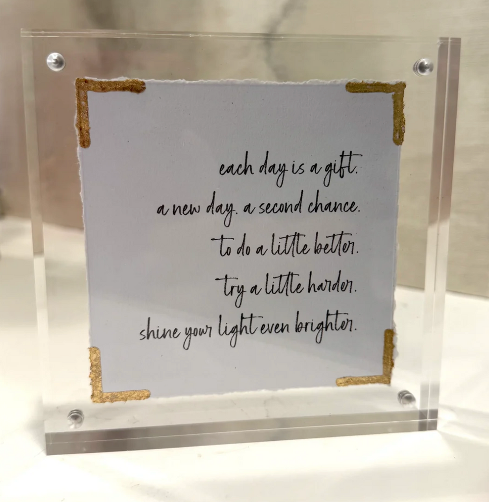 5X5 ACRYLIC FRAMED SCRIPTURE - EACH DAY IS A GIFT