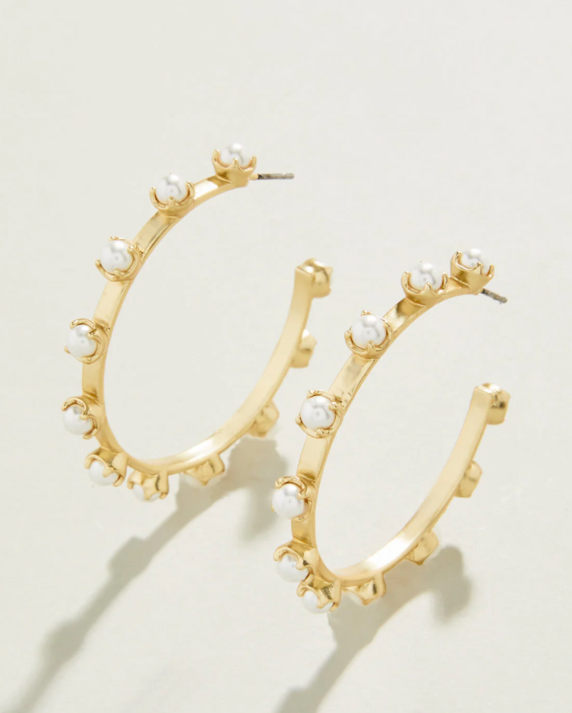 STAND OUT HOOP EARRINGS PEARL