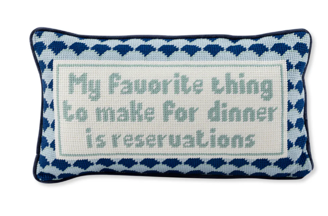 RESERVATIONS NEEDLEPOINT PILLOW