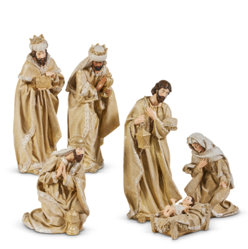 GLITTERED NATIVITY 7 PC SET - IN STORE PICK UP ONLY