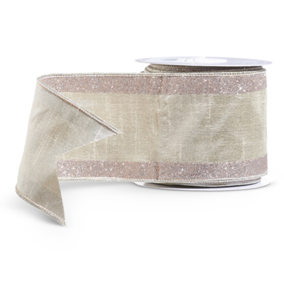 4X10 YDS SILVER STRIPE RIBBON