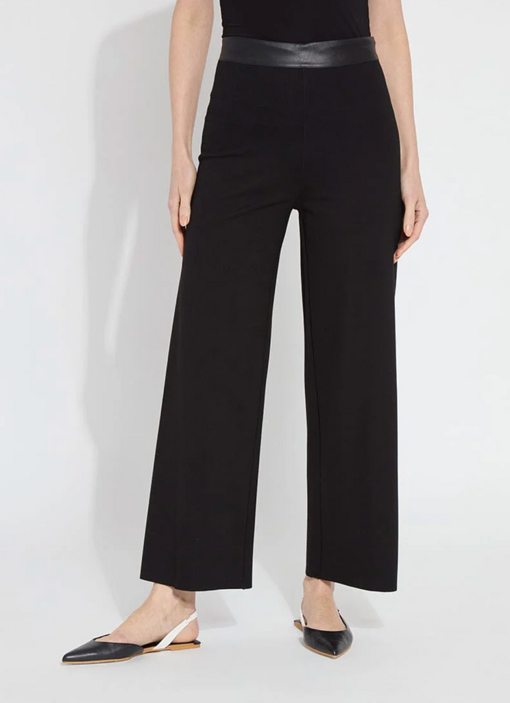 LYSSE' DENVER HI WAIST WIDE LEG PANT - BLACK