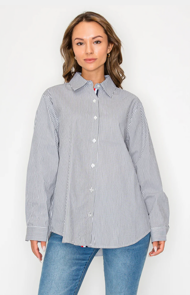 JASMINE COTTON POPLIN TOP - BLACK