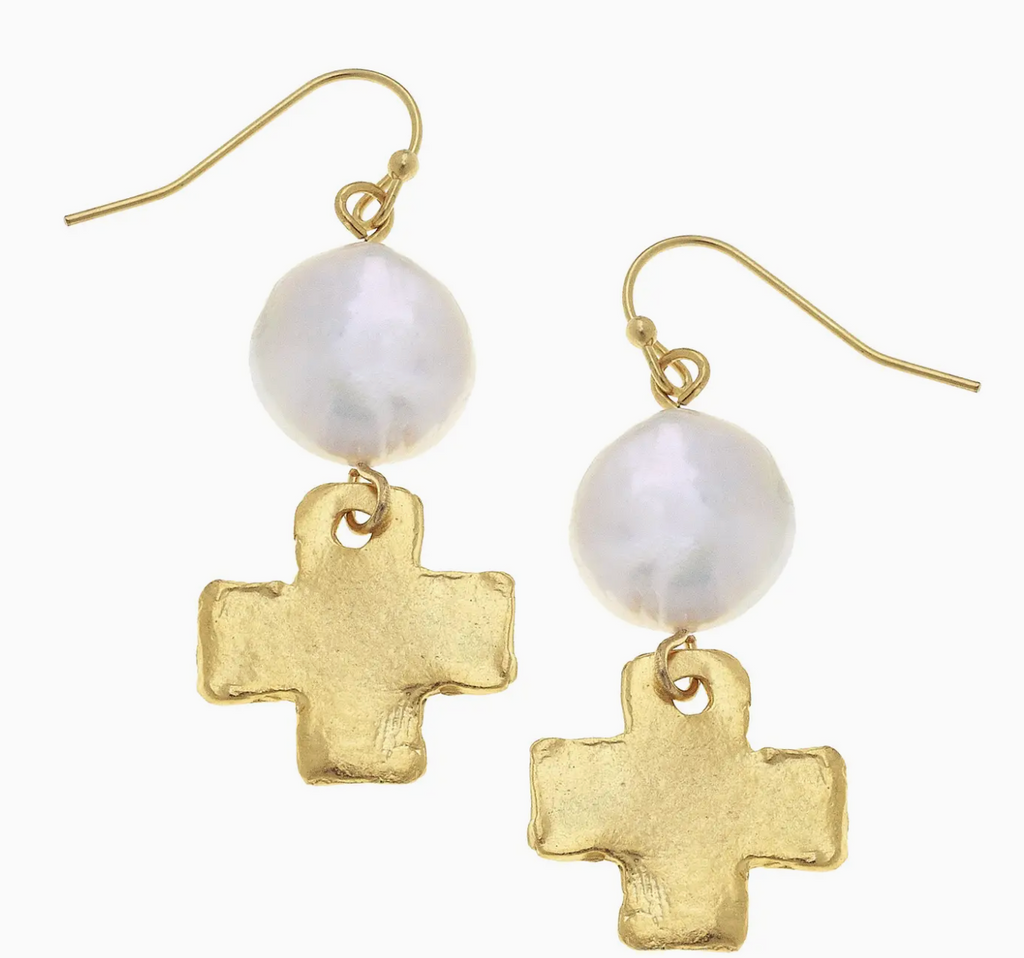 GOLD WITH FRESHWATER PEARL EARRINGS