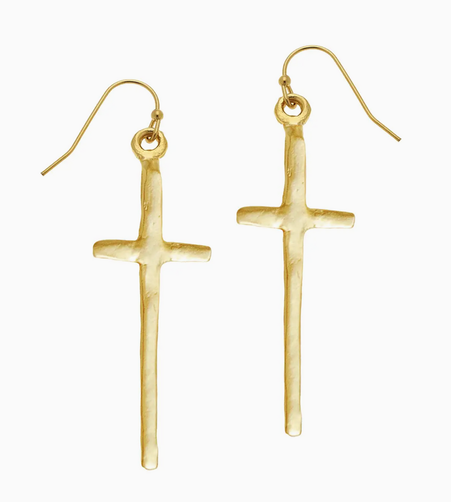 TALL CROSS EARRINGS