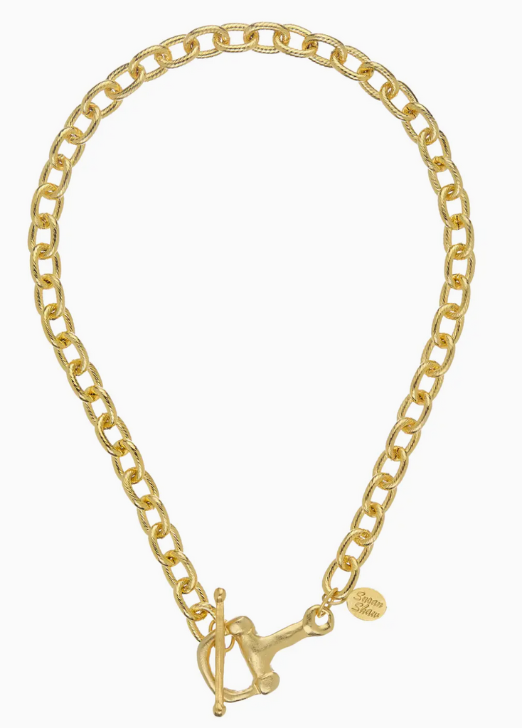 GOLD HORSE BIT TOGGLE NECKLACE - NO CHARM