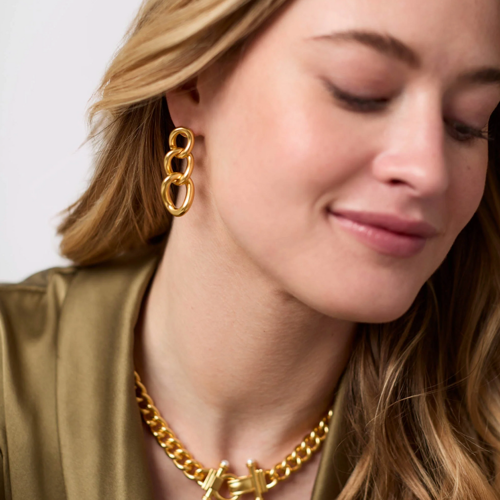 JULIE VOS DOLCE LINK EARRINGS - GOLD