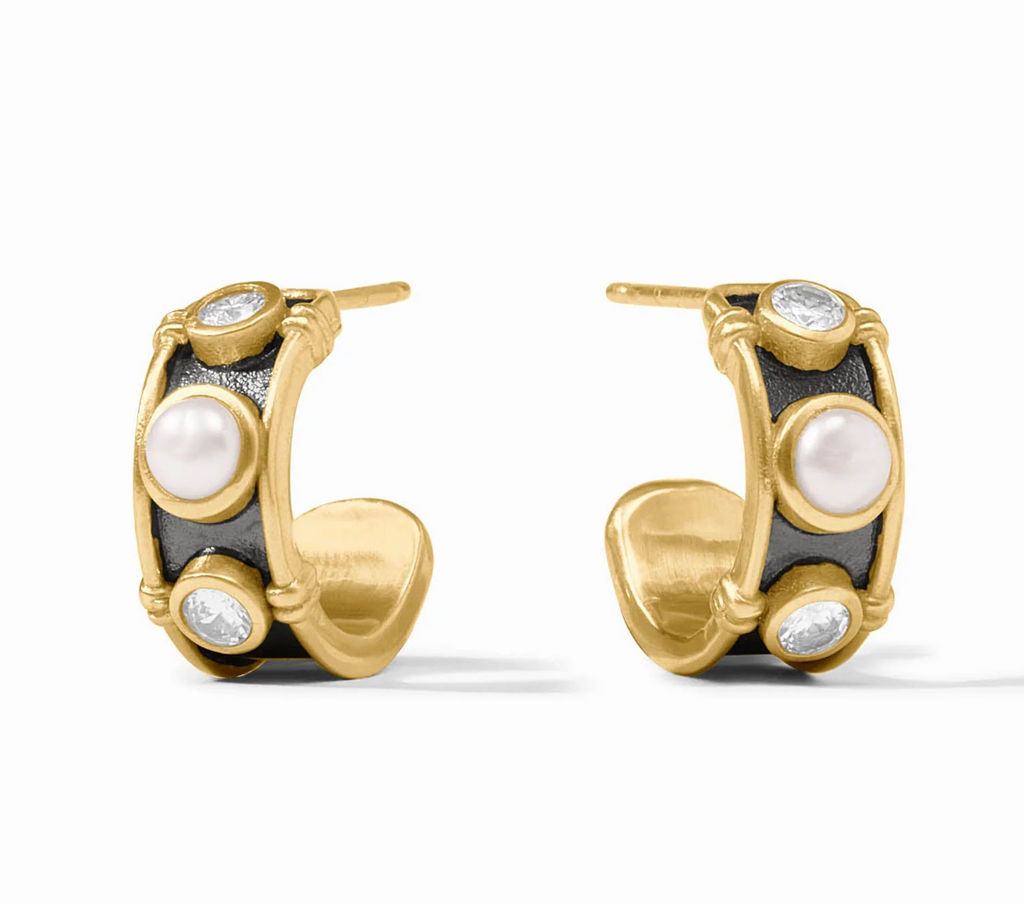 JULIE VOS TRIBECA HOOP - MEDIUM - PEARL