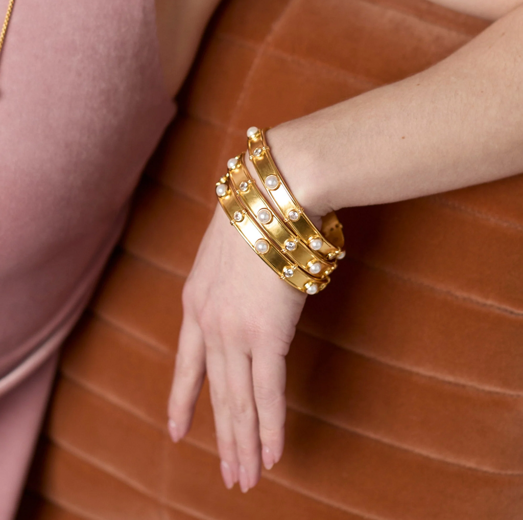 JULIE VOS TRIBECA BANGLE - MEDIUM - PEARL