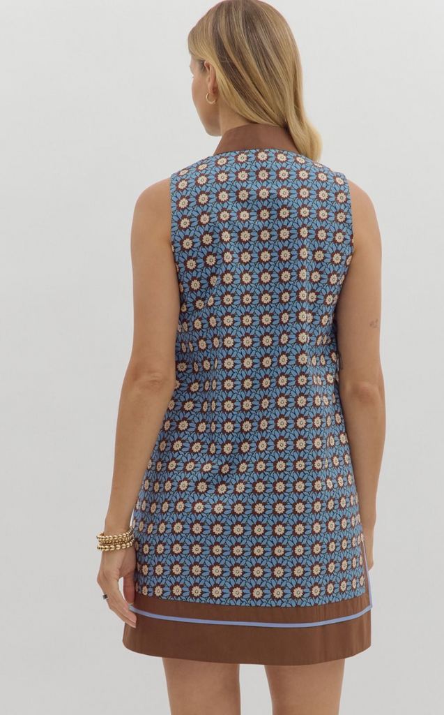 SLEEVELESS MINI DRESS - CHAMBRAY